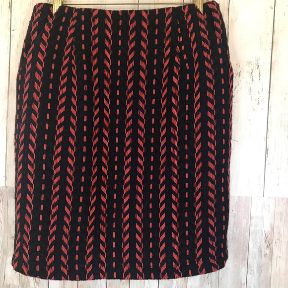 “GRACIA” Geo-Print Woven Knit Wool Blend Miniskirt Size Small - Picture 4 of 11